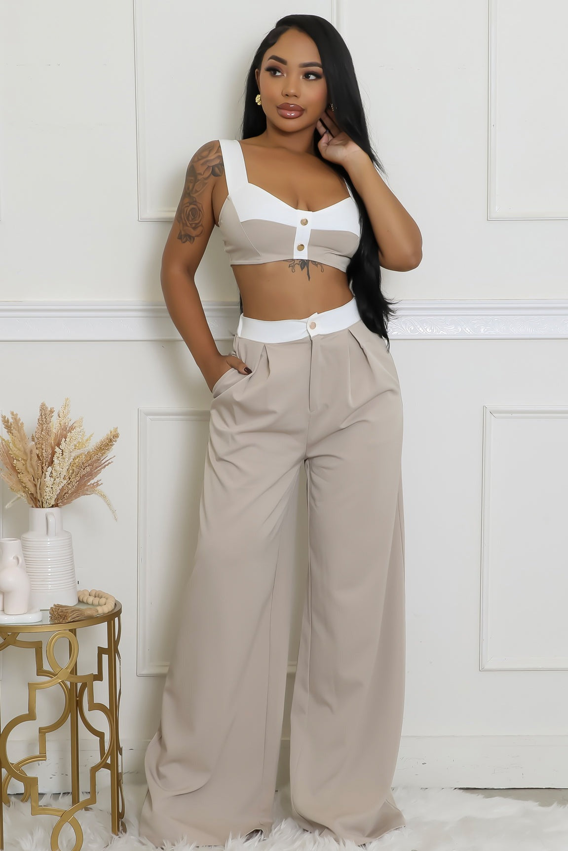 Bianca Two-Tone Pant Set