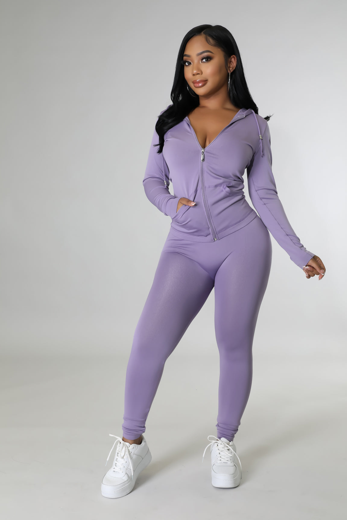 Blake Hoodie Zip-Front Legging Set