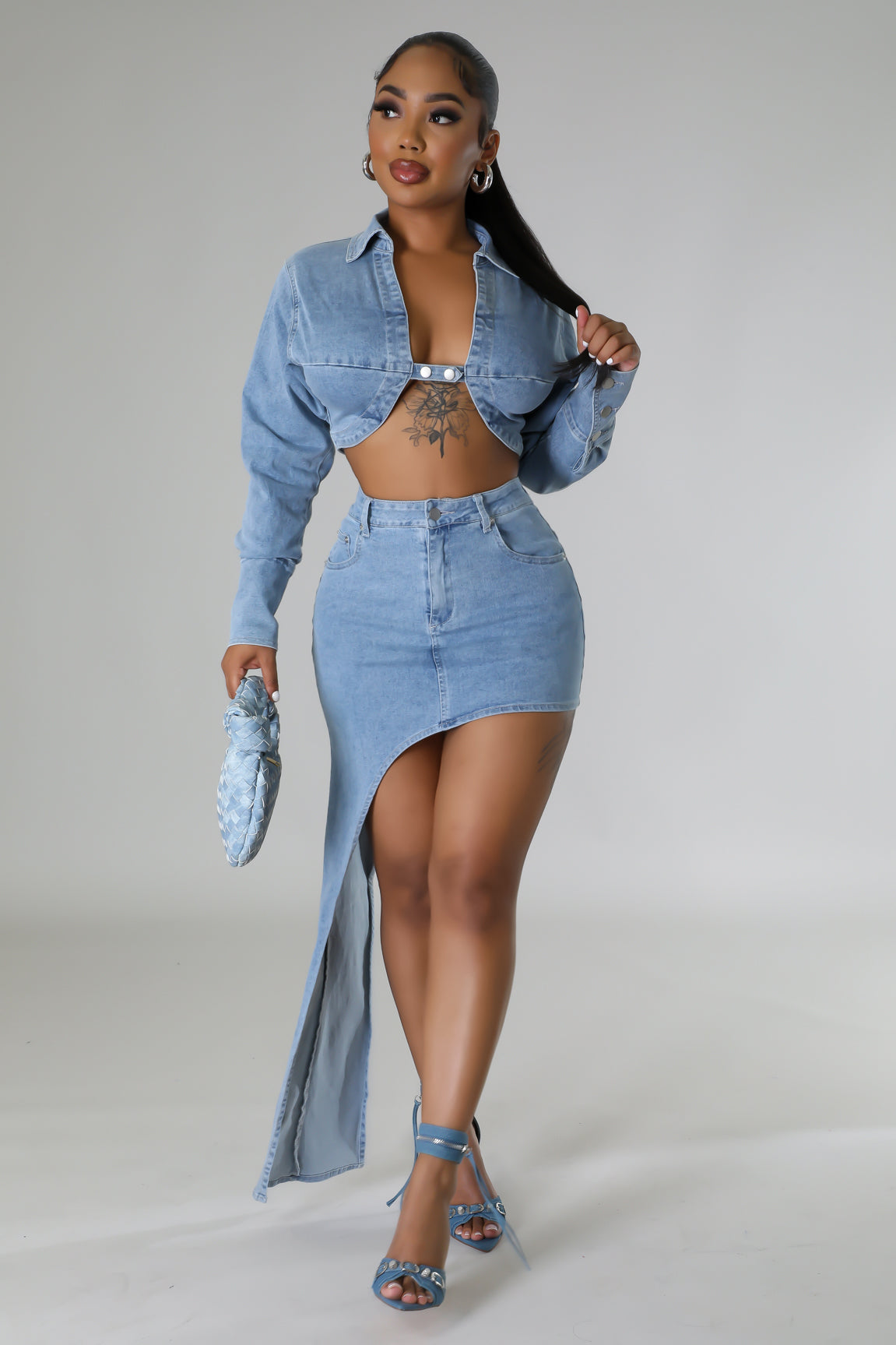 Reese Denim Skirt Set