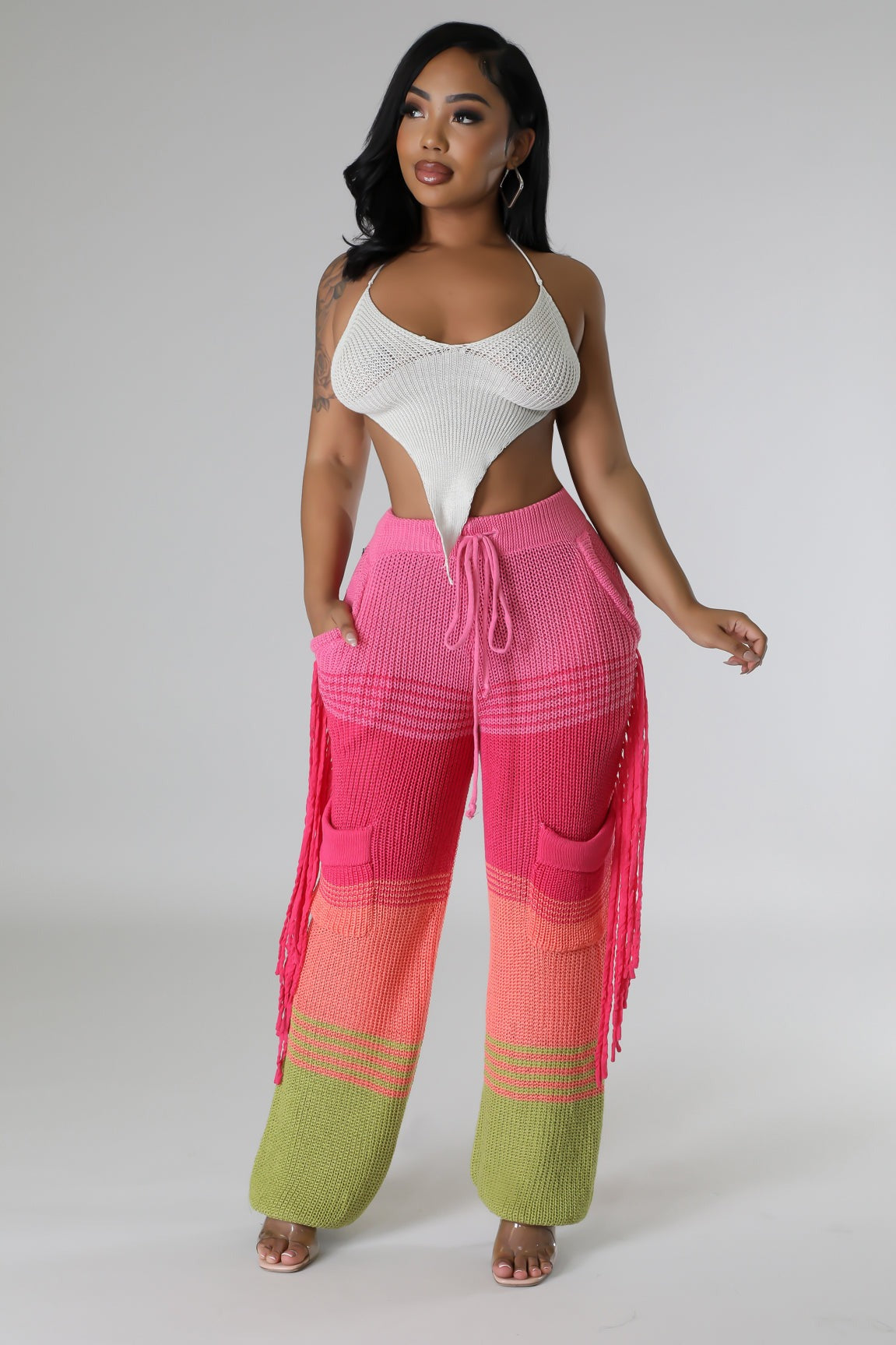 Solange Crochet Fringe Pants